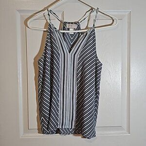 Loft Blue Mint Green Striped Lightweight Cami Tank Size XXSP Petite